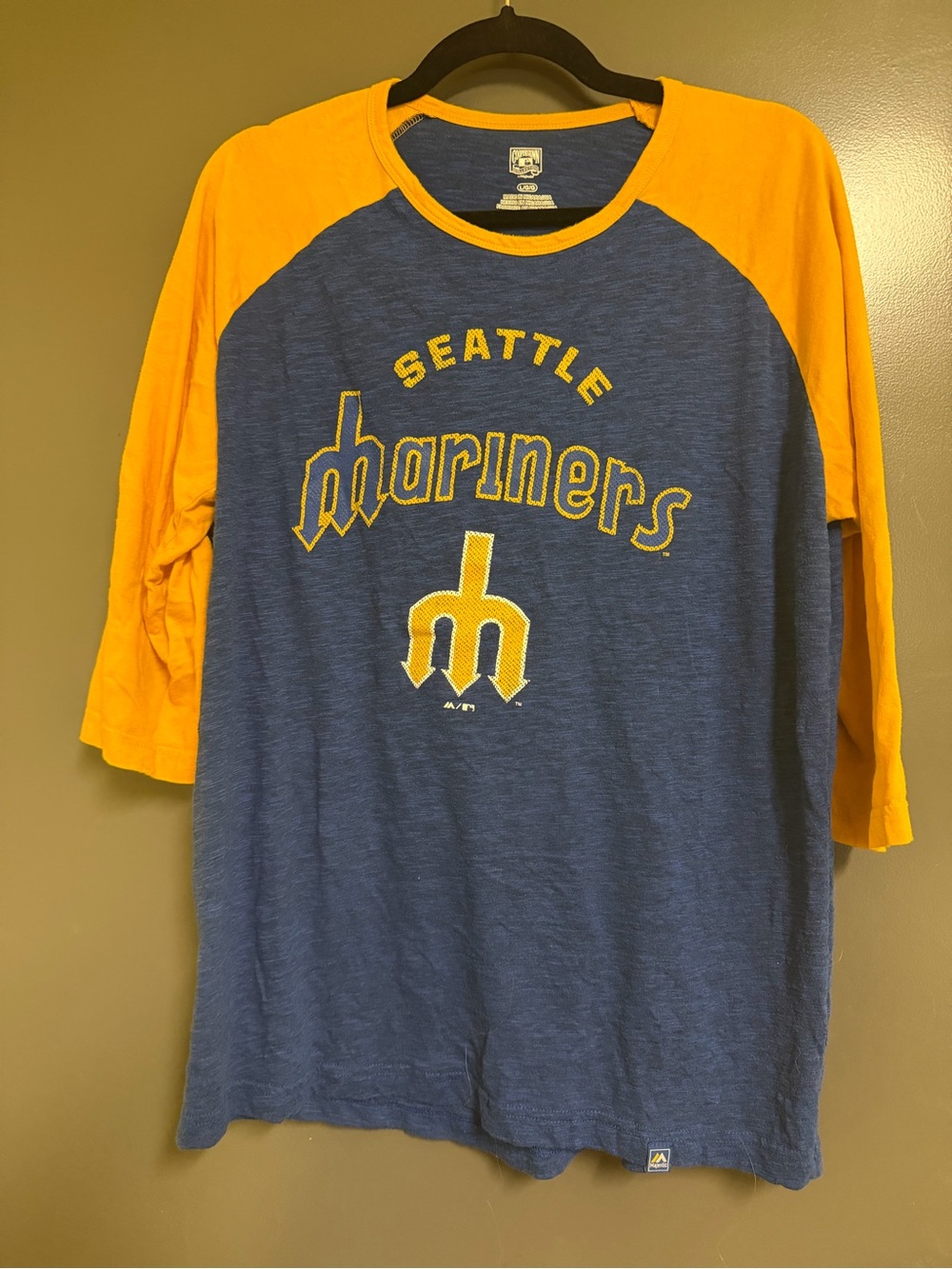 Seattle Mariners Raglan Tee - Blue & Yellow